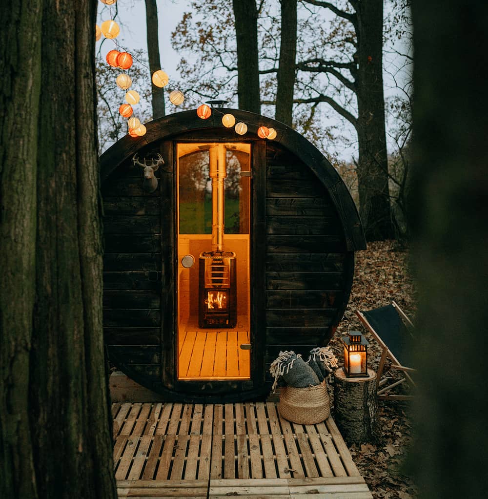 Sauna s výhledem na západ slunce